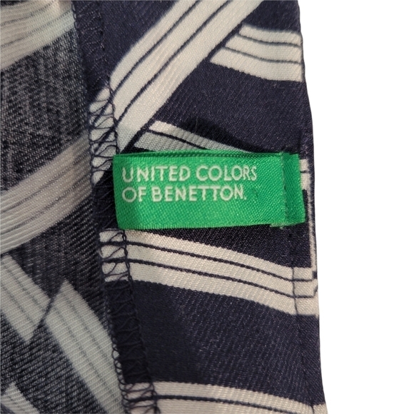 United Colors of Benetton Blue & White Abstract Striped Dohlman Sleeve Dress - Picture 5 of 7